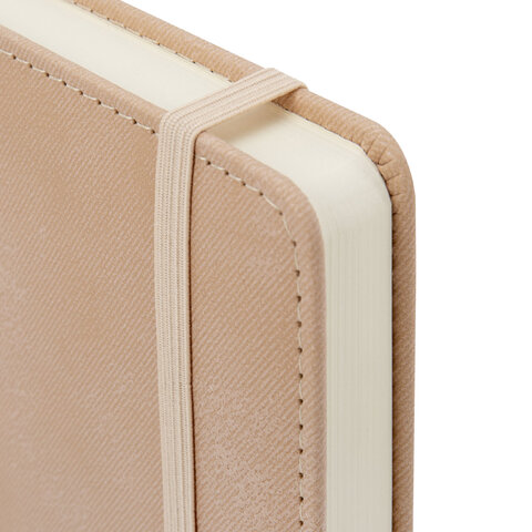 Ежедневник недатированный А5, 148x218 мм, BRAUBERG "Optimal", под кожу, 160 листов, резинка, держатель для ручки, бежевый, 118642 - фото 4