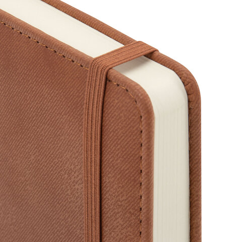 Ежедневник недатированный А5, 148x218 мм, BRAUBERG "Optimal", под кожу, 160 листов, резинка, держатель для ручки, коричневый, 118643 - фото 4