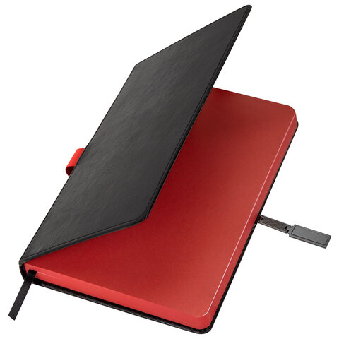 Ежедневник недатированный А5, 148x218 мм, BRAUBERG "Inspiration", под кожу, застежка, цветной срез, 160 листов, черный, 118648 - фото 8