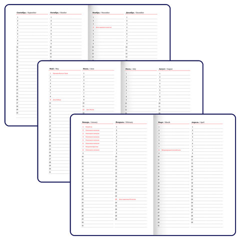 Ежедневник недатированный А5, 148x218 мм, BRAUBERG "Inspiration", под кожу, застежка, цветной срез, 160 листов, синий, 118649 - фото 10