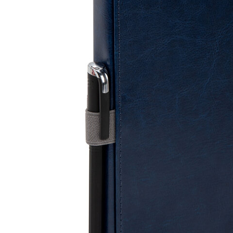 Ежедневник недатированный А5, 148x218 мм, BRAUBERG "Inspiration", под кожу, застежка, цветной срез, 160 листов, синий, 118649 - фото 6