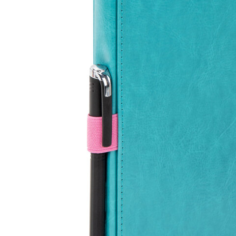 Ежедневник недатированный А5, 148x218 мм, BRAUBERG "Inspiration", под кожу, застежка, цветной срез, 160 листов, бирюзовый, 118651 - фото 6