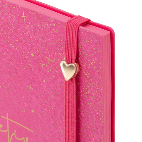 Блокнот B6, 130x185 мм, BRAUBERG "Stellar", под кожу, 80 листов, фольга, резинка, клетка, розовый, 118654 - фото 3