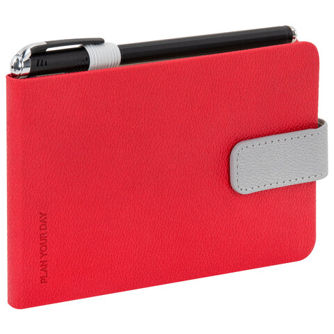 Еженедельник недатированный МАЛЫЙ ФОРМАТ 105х158 мм, BRAUBERG "Modern" под кожу, застежка, 64 листа, красный, 118659 - фото 6