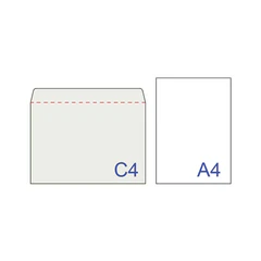 Конверты С4 (229&times;324 мм), отрывная лента, 80 г/<wbr/>м<sup>2</sup>, КОМПЛЕКТ 50 шт., внутренняя запечатка, STAFF, 118668