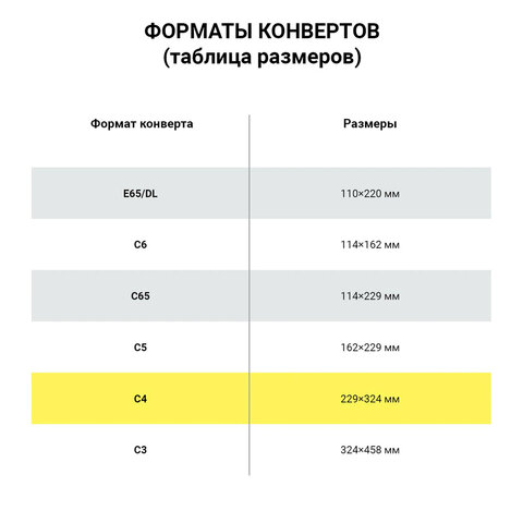 Конверты С4 (229х324 мм), отрывная лента, 80 г/м2, КОМПЛЕКТ 50 шт., внутренняя запечатка, STAFF, 118668 - фото 6
