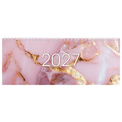 Планинг датированный 2027 285&times;112 мм, STAFF, гребень, картонная обложка, 64 листа, &laquo;Мрамор&raquo;, 118705