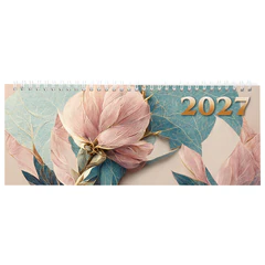 Планинг датированный 2027 285&times;112 мм, STAFF, гребень, картонная обложка, 64 листа, &laquo;Нежность&raquo;, 118707
