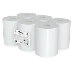Полотенца бумажные рулонные 150 м, VEIRO Professional (H1) COMFORT, 1-слойные, КОМПЛЕКТ 6 рулонов, K211