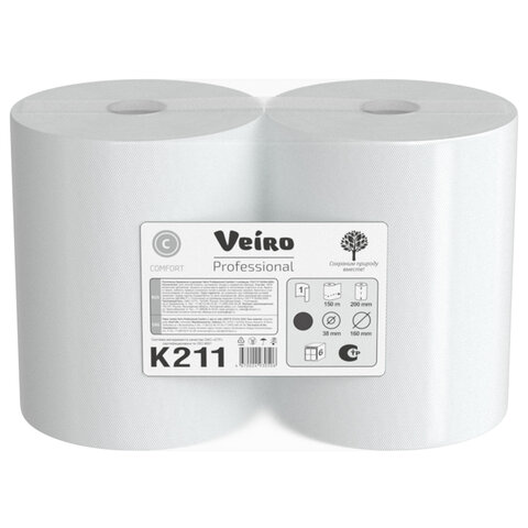 Полотенца бумажные рулонные 150 м, VEIRO Professional (H1) COMFORT, 1-слойные, КОМПЛЕКТ 6 рулонов, K211 - фото 5