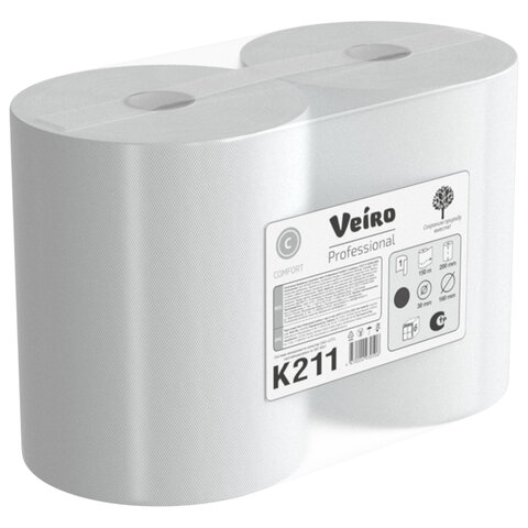 Полотенца бумажные рулонные 150 м, VEIRO Professional (H1) COMFORT, 1-слойные, КОМПЛЕКТ 6 рулонов, K211 - фото 7