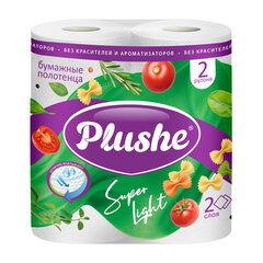 Полотенца бумажные бытовые, спайка 2 шт., 2-слойные (2х10 м), PLUSHE "Super Light" (ПЛЮШЕ)