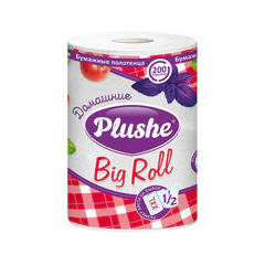 Полотенца бумажные бытовые, рулон 25 метров, 2-слойные, PLUSHE "Домашние" (ПЛЮШЕ), 100% целлюлоза