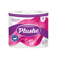 Бумага туалетная, спайка 4 шт., 2-слойная (4х15 м), PLUSHE "Super Light" (ПЛЮШЕ)