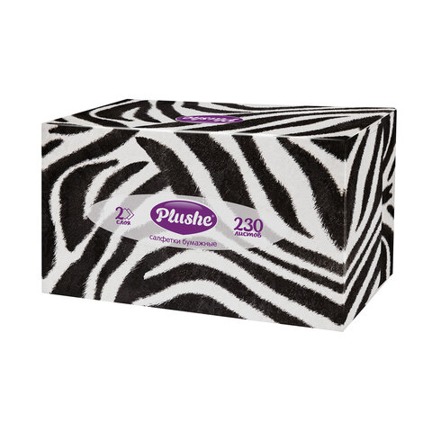 Косметические салфетки 230 штук в картонном боксе, 2-слойные, PLUSHE (ПЛЮШЕ), 20х20 см, 70820 - фото 9