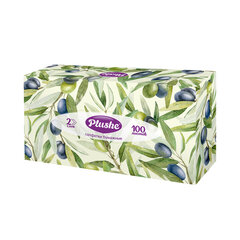 Косметические салфетки 100 штук в картонном боксе, 2-слойные, PLUSHE (ПЛЮШЕ), 20х20 см