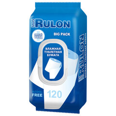 Бумага туалетная влажная смываемая 120 шт., MON RULON, с пластиковым клапаном