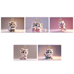 Альбом для рисования А4, 20 л., скоба, ПЗБМ, 205x295 мм, "Котики" (микс в спайке), 41283