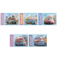 Альбом для рисования А4, 20 л., скоба, TWIN-лак, ПЗБМ, 205x295 мм, "Сладкий автобус" (микс в спайке), 41290