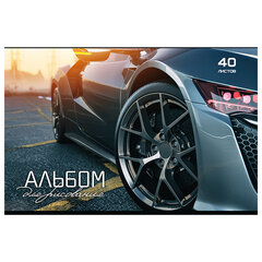 Альбом для рисования А4, 40 л., скоба, TWIN-лак, ПЗБМ, 205&times;295 мм, &laquo;Драйв&raquo; (микс в спайке), 44086