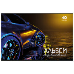 Альбом для рисования А4, 40 л., скоба, TWIN-лак, ПЗБМ, 205&times;295 мм, &laquo;Драйв&raquo; (микс в спайке), 44086