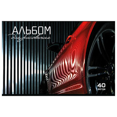 Альбом для рисования А4, 40 л., скоба, TWIN-лак, ПЗБМ, 205&times;295 мм, &laquo;Драйв&raquo; (микс в спайке), 44086