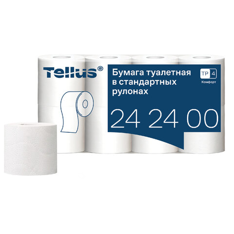 Бумага туалетная Tellus/TORK КОМФОРТ (Система ТР4), спайка 8 рулонов по 16 метров, 3-слойная, 242400 - фото 11