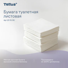 Бумага туалетная листовая Tellus/<wbr/>TORK (Система ТР3) ПРЕМИУМ КОМПЛЕКТ 40 шт., 200 л., 11&times;23 см, 2-слойная