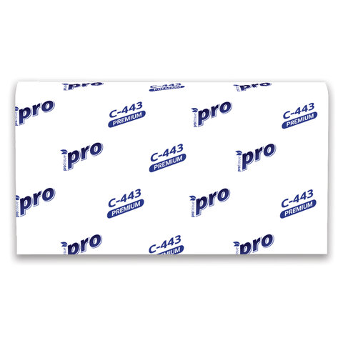 Полотенца бумажные 190 шт., PROtissue (H2) PREMIUM, 2-слойные, белые, КОМПЛЕКТ 21 пачка, 24х21,5 см, Z-сложение, С443 - фото 4
