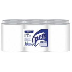 Полотенца бумажные с центральной вытяжкой 275 м, PROtissue (M2) LITE, 1-слойные, белые, КОМПЛЕКТ 6 рулонов, С195