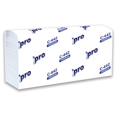 Полотенца бумажные 200 шт., PROtissue (H2) PREMIUM, 2-слойные, белые, КОМПЛЕКТ 21 пачка, 24х21,5 см, Z-сложение, С442