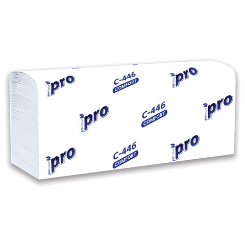 Полотенца бумажные 200 шт., PROtissue (H2) PREMIUM, 1-слойные, белые, КОМПЛЕКТ 28 пачек, 24х21,5 см, Z-сложение, С446 - фото 5