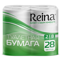 Бумага туалетная бытовая, спайка 8 шт., 2-слойная (8х28 м), REINA, белая
