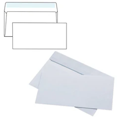 Конверты Е65 110&times;220 мм, ПЛОТНЫЕ, отрывная лента, 90 г/<wbr/>м<sup>2</sup>, КОМПЛЕКТ 1000 шт., внутренняя запечатка, 125136