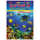 Картон цветной А4, 2-сторонний, МЕЛОВАННЫЙ, 10 листов, 10 цветов, в папке, HATBER, 195х280 мм, "Подводный мир", 095543, 10Кц4_04109