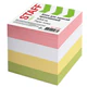 Блок для записей проклеенный, 8х8х8 см, плотность 65 г/м2, цветной, STAFF, 120383