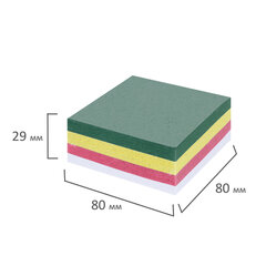 Блок для записей STAFF, проклеенный, куб 8&times;8&times;3 см, цветной, 120384