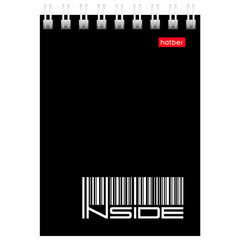 Блокнот МАЛЫЙ ФОРМАТ А7 75&times;105 мм, 40 л., гребень, картон, клетка, HATBER, &laquo;INSIDE Стиль&raquo;, 004691