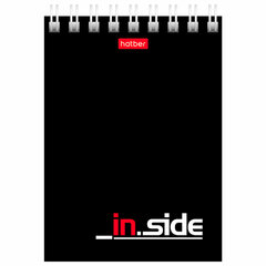 Блокнот МАЛЫЙ ФОРМАТ А7 75&times;105 мм, 40 л., гребень, картон, клетка, HATBER, &laquo;INSIDE Стиль&raquo;, 004691