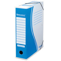 Папка архивная с резинкой А4 (325&times;250 мм), 75 мм, до 700 листов, плотная, микрогофрокартон, СИНЯЯ, BRAUBERG, 121810