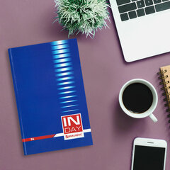 Блокнот А5 (135&times;206 мм), 96 л., твердый переплет, ламинированная обложка, клетка, BRAUBERG, &laquo;INDAY blue&raquo;, 121929