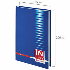 Блокнот А5 (135&times;206 мм), 96 л., твердый переплет, ламинированная обложка, клетка, BRAUBERG, &laquo;INDAY blue&raquo;, 121929