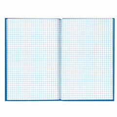 Блокнот А5 (135&times;206 мм), 96 л., твердый переплет, ламинированная обложка, клетка, BRAUBERG, &laquo;INDAY blue&raquo;, 121929