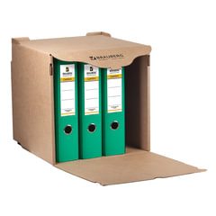 Короб архивный (330&times;310&times;340 мм) фронтальная загрузка для регистраторов/<wbr/>накопителей, липучка, гофрокартон, BRAUBERG, 122033