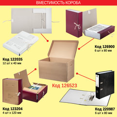 Папка для бумаг с завязками картонная, 40 мм, гарантированная плотность 370 г/<wbr/>м<sup>2</sup>, 4 завязки, до 400 листов