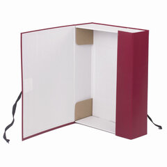 Короб архивный А4 (240&times;330 мм), 70 мм, 2 завязки, бумвинил, до 600 листов, бордовый, BRAUBERG, 122036