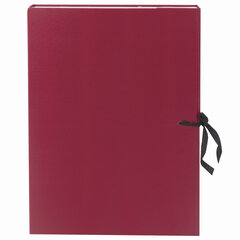 Короб архивный А4 (240&times;330 мм), 70 мм, 2 завязки, бумвинил, до 600 листов, бордовый, BRAUBERG, 122036