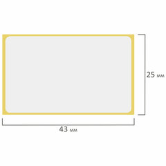 Термоэтикетки ЭКО, 43&times;25 мм, 1000 этикеток в ролике, 122066