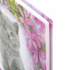 Блокнот МАЛЫЙ ФОРМАТ 110&times;147 мм, А6, 80 л., твердый, клетка, выборочный лак, BRAUBERG, &laquo;Котята&raquo;, 122192