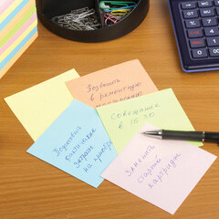 Блок для записей BRAUBERG в подставке прозрачной, куб 9&times;9&times;9 см, цветной, 122225